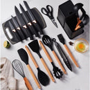 Kit Utensílios de Cozinha de Silicone Premium 19 Peças