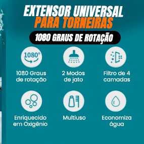 Extensor de Torneira FlexiJet™ – Rotação 1080°